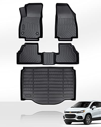 Floor Mats for Chevy Trax 2014-2023 & for Buick Encore 2013-2023 (Not GX) Front 2nd Seat Automotive Cargo Liner 4 Pcs 2014 2015 2016-2021 2022 for Chevrolet & for Buick Encore All Weather Accessories